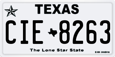 TX license plate CIE8263