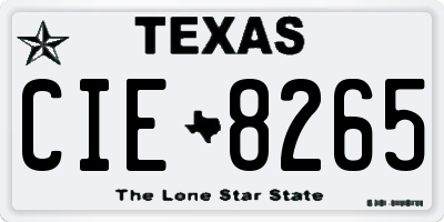 TX license plate CIE8265