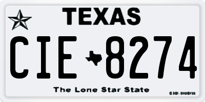 TX license plate CIE8274