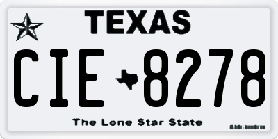 TX license plate CIE8278