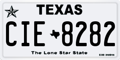 TX license plate CIE8282