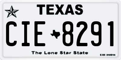 TX license plate CIE8291