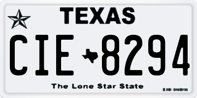 TX license plate CIE8294