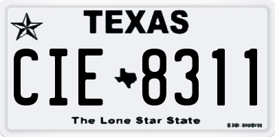 TX license plate CIE8311