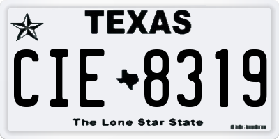 TX license plate CIE8319