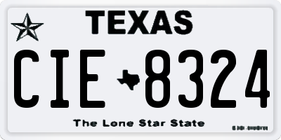 TX license plate CIE8324
