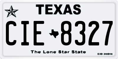 TX license plate CIE8327