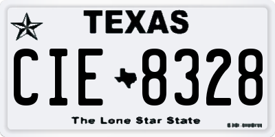 TX license plate CIE8328