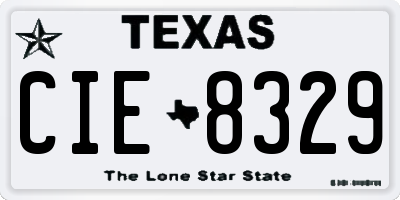 TX license plate CIE8329