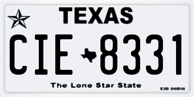 TX license plate CIE8331