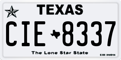 TX license plate CIE8337