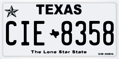 TX license plate CIE8358