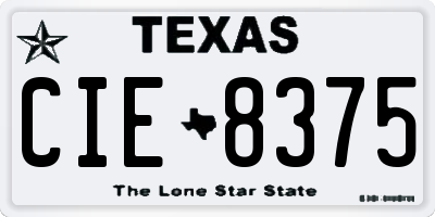 TX license plate CIE8375
