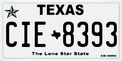 TX license plate CIE8393