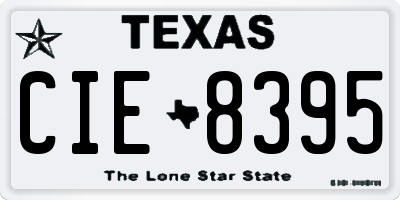 TX license plate CIE8395