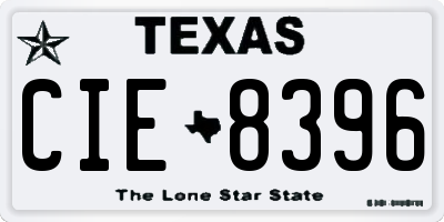 TX license plate CIE8396