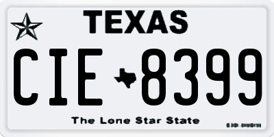TX license plate CIE8399