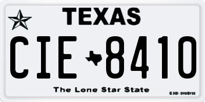TX license plate CIE8410