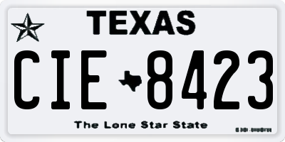 TX license plate CIE8423