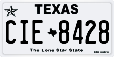 TX license plate CIE8428
