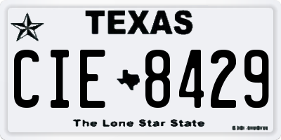TX license plate CIE8429
