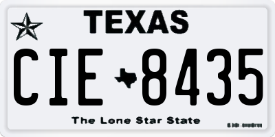 TX license plate CIE8435