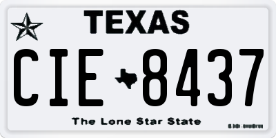 TX license plate CIE8437