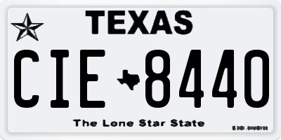 TX license plate CIE8440