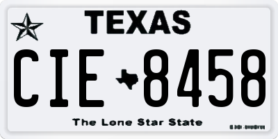 TX license plate CIE8458