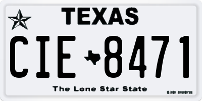 TX license plate CIE8471
