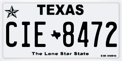 TX license plate CIE8472