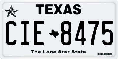 TX license plate CIE8475
