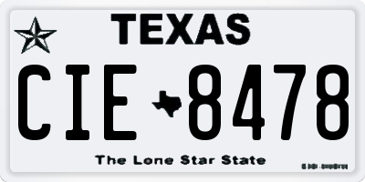 TX license plate CIE8478