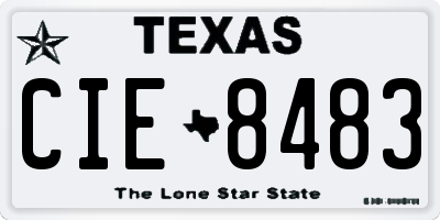 TX license plate CIE8483