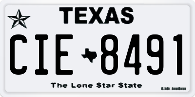 TX license plate CIE8491