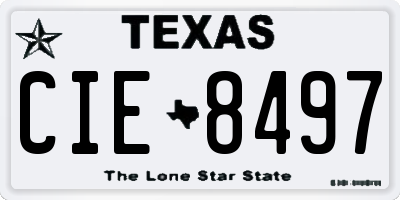 TX license plate CIE8497