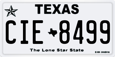TX license plate CIE8499