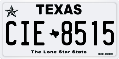 TX license plate CIE8515