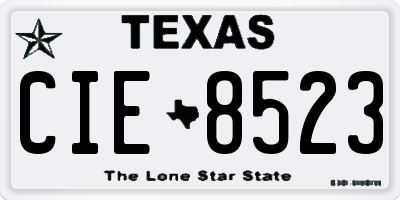TX license plate CIE8523