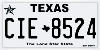 TX license plate CIE8524