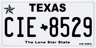 TX license plate CIE8529