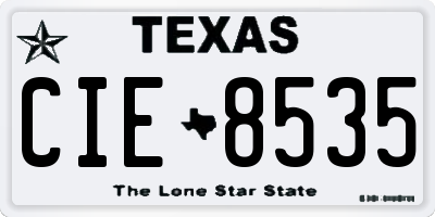 TX license plate CIE8535