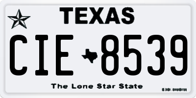 TX license plate CIE8539