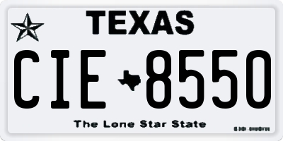 TX license plate CIE8550