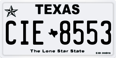 TX license plate CIE8553
