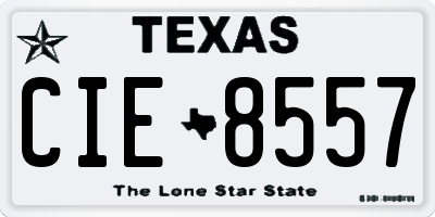 TX license plate CIE8557
