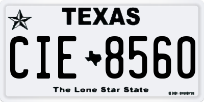 TX license plate CIE8560