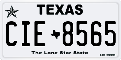 TX license plate CIE8565
