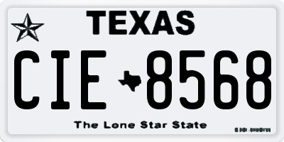TX license plate CIE8568