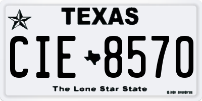 TX license plate CIE8570